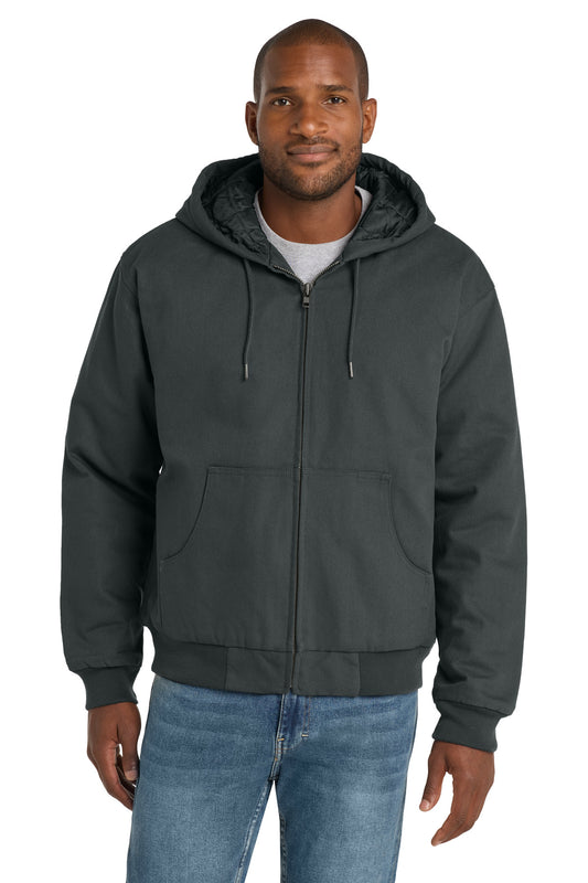 CornerStone - Duck Cloth Hooded Work Jacket. J763H - EMBROIDERED