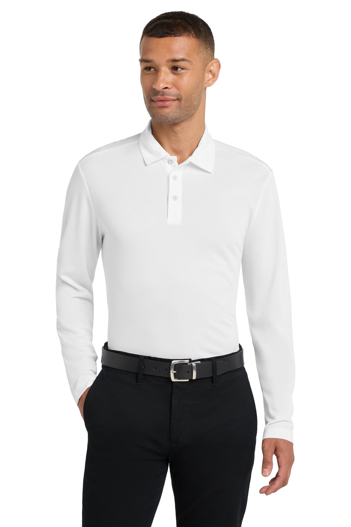 Port Authority Silk Touch‚ Performance Long Sleeve Polo. K540LS - EMBROIDERED