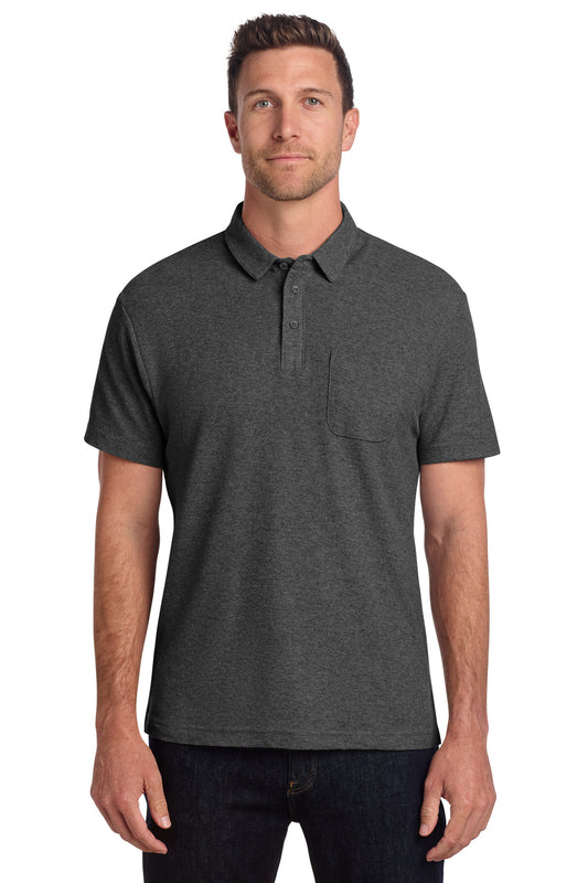 Port Authority C-FREE Cotton Blend Pique Pocket Polo K868 - EMBROIDERED