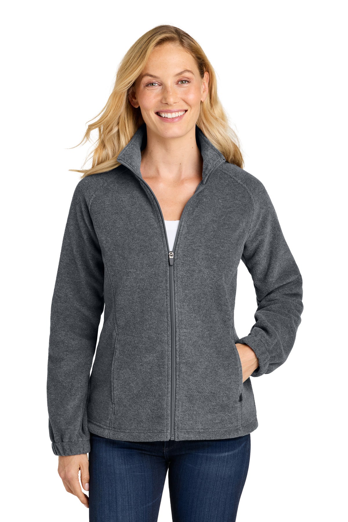 Port Authority Women's Plush Fleece Full-Zip Jacket L190 - EMBROIDERED
