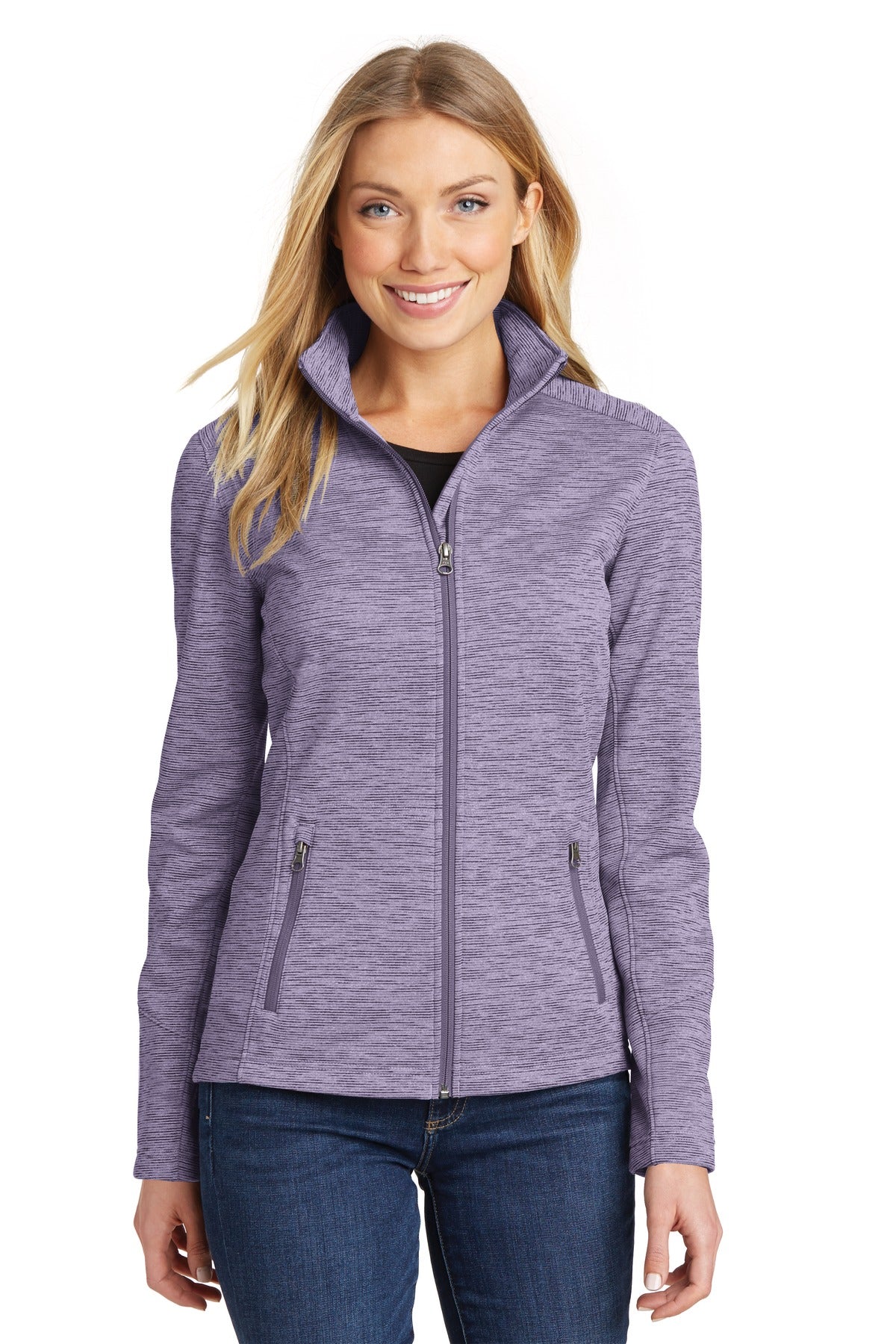 Port Authority Women's Digi Stripe Fleece Jacket. L231 - EMBROIDERED
