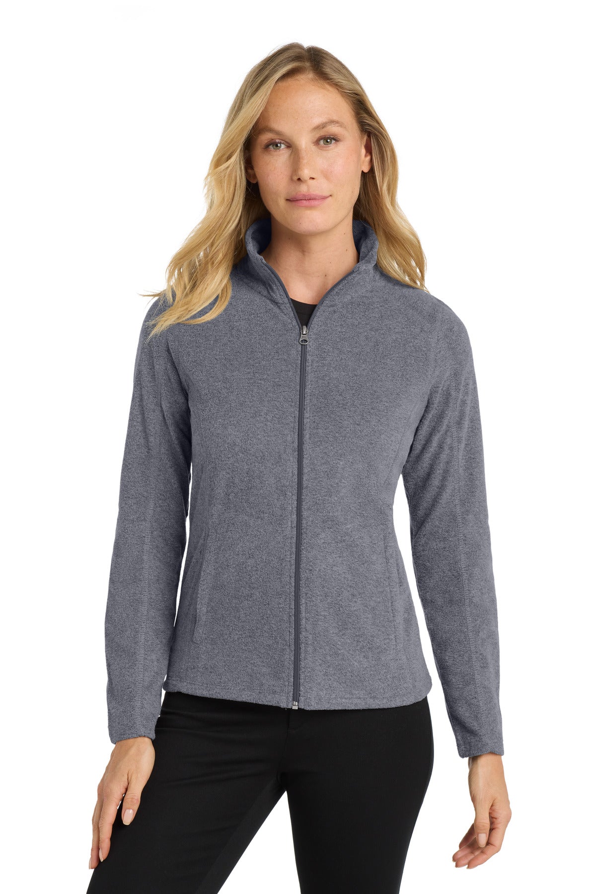 Port Authority Women's Heather Microfleece Full-Zip Jacket. L235 - EMBROIDERED