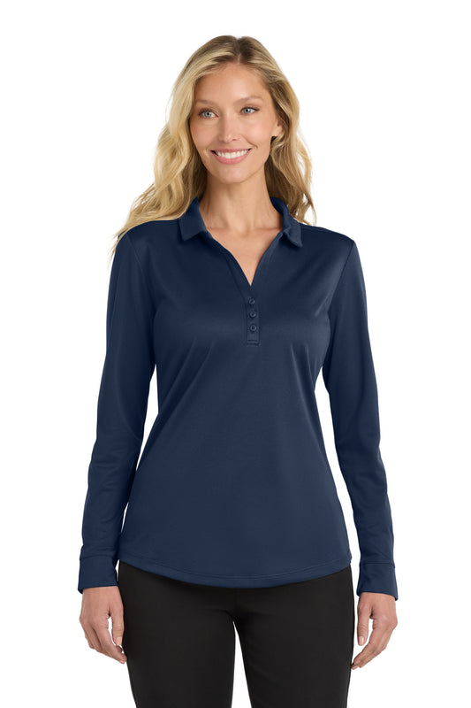 Port Authority Women's Silk Touch ‚ Performance Long Sleeve Polo. L540LS - EMBROIDERED