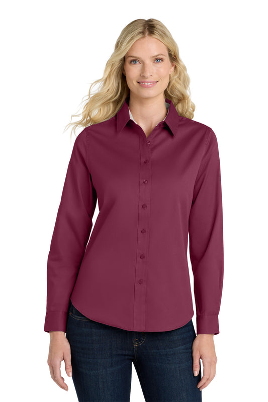 Port Authority Women's Long Sleeve Easy Care Shirt. L608 - EMBROIDERED