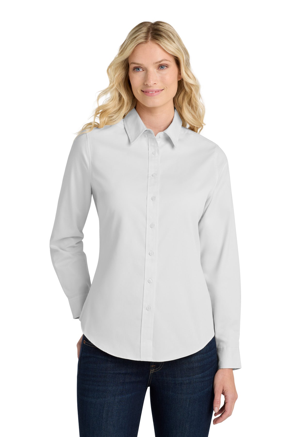 Port Authority Women's Long Sleeve Easy Care Shirt. L608 - EMBROIDERED
