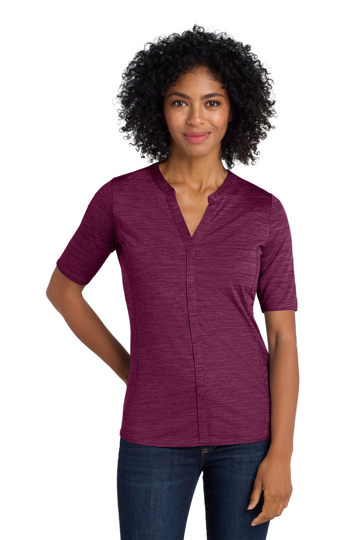 Port Authority Women's Stretch Heather Open Neck Top LK583