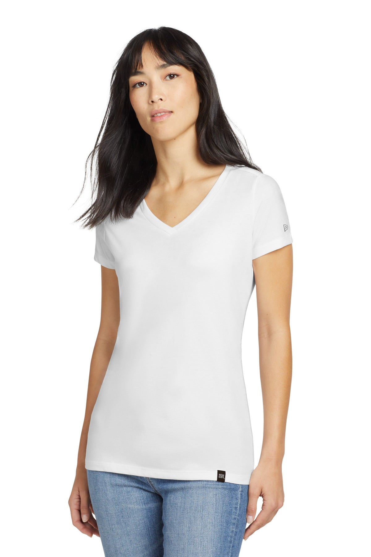 New Era Women's Heritage Blend V-Neck Tee. LNEA101 - EMBROIDERED