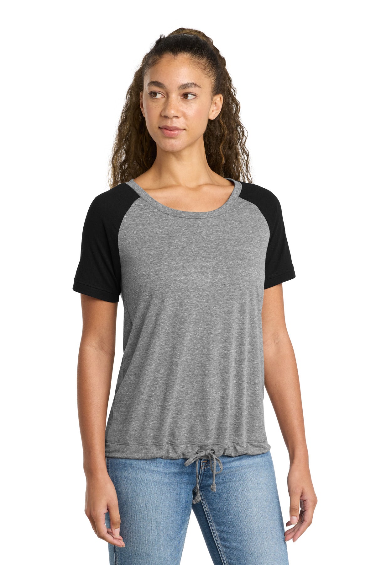 New Era Women's Tri-Blend Performance Cinch Tee. LNEA133 - EMBROIDERED