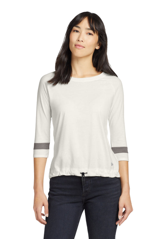 New Era Women's Tri-Blend 3/4-Sleeve Tee LNEA136 - EMBROIDERED