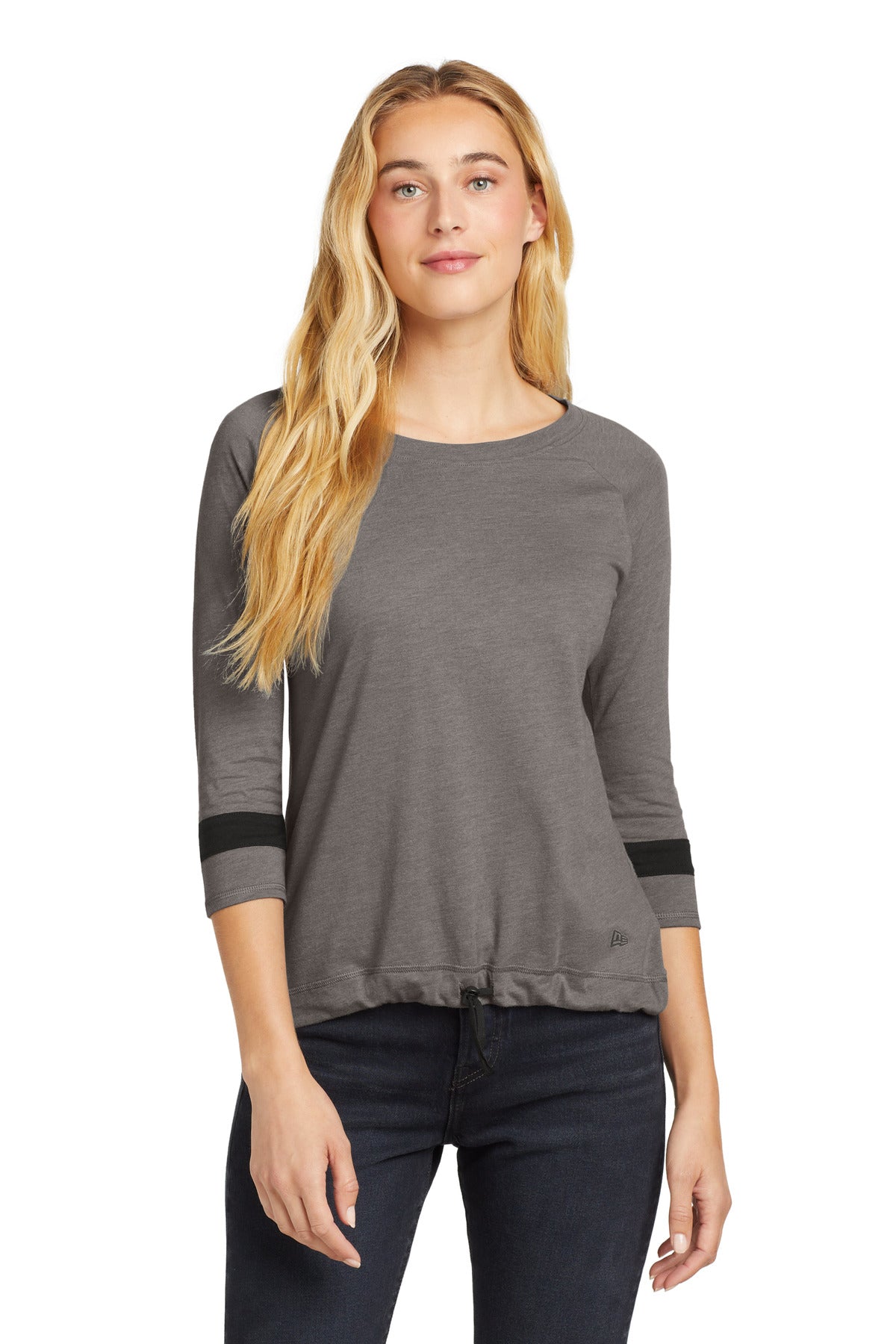 New Era Women's Tri-Blend 3/4-Sleeve Tee LNEA136 - EMBROIDERED