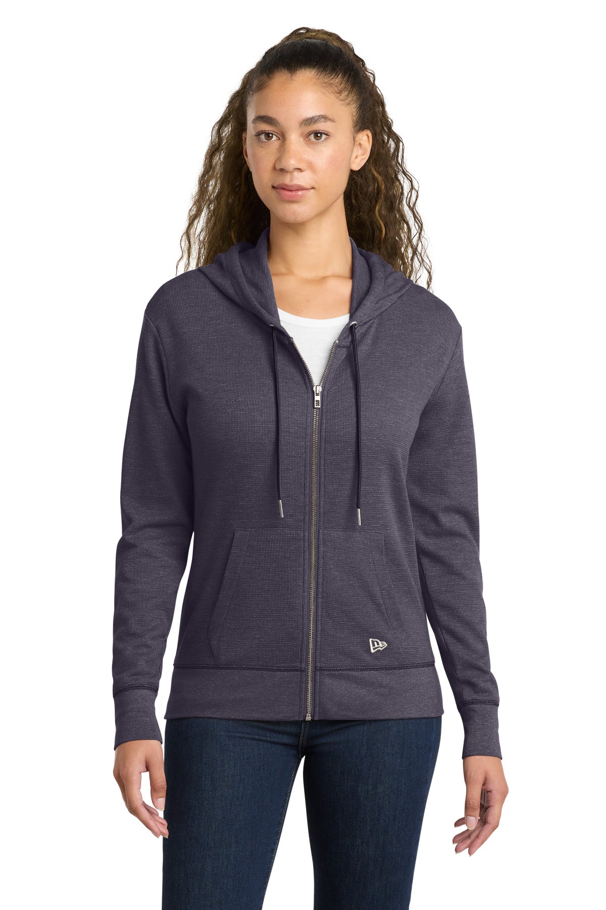 New Era Women's Thermal Full-Zip Hoodie LNEA141 - EMBROIDERED