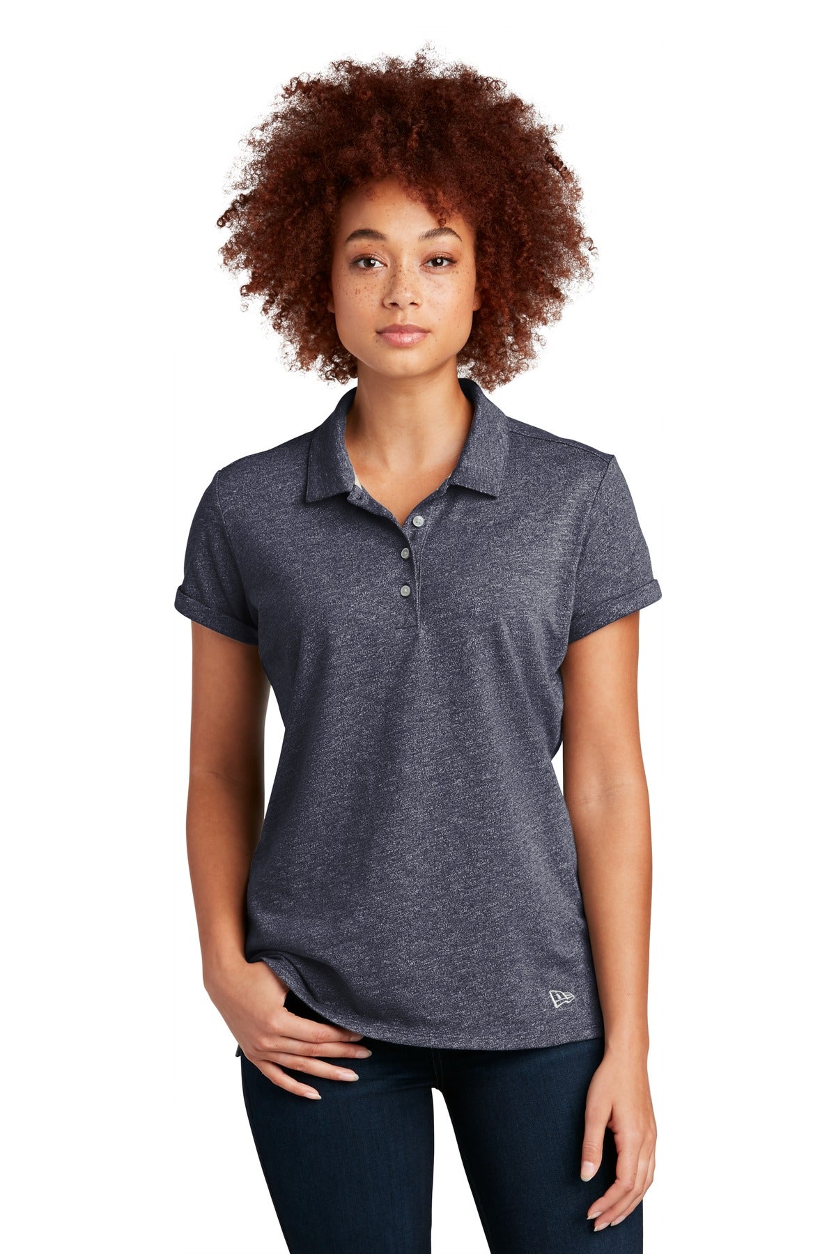 New Era Women's Slub Twist Polo LNEA301 - EMBROIDERED