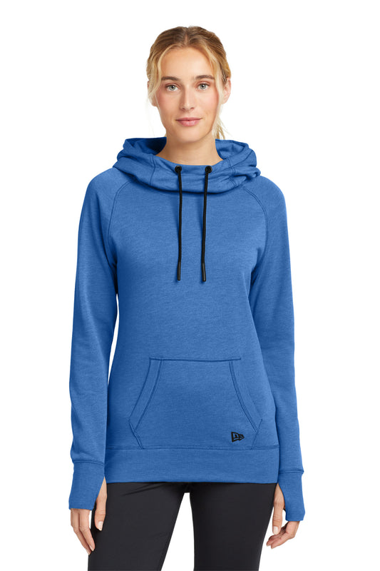 New Era Women's Tri-Blend Fleece Pullover Hoodie. LNEA510 - EMBROIDERED