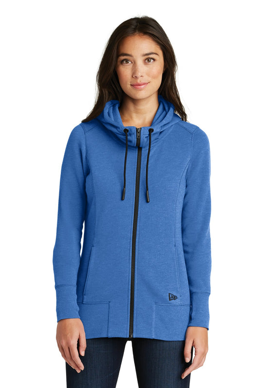 New Era Women's Tri-Blend Fleece Full-Zip Hoodie. LNEA511 - EMBROIDERED