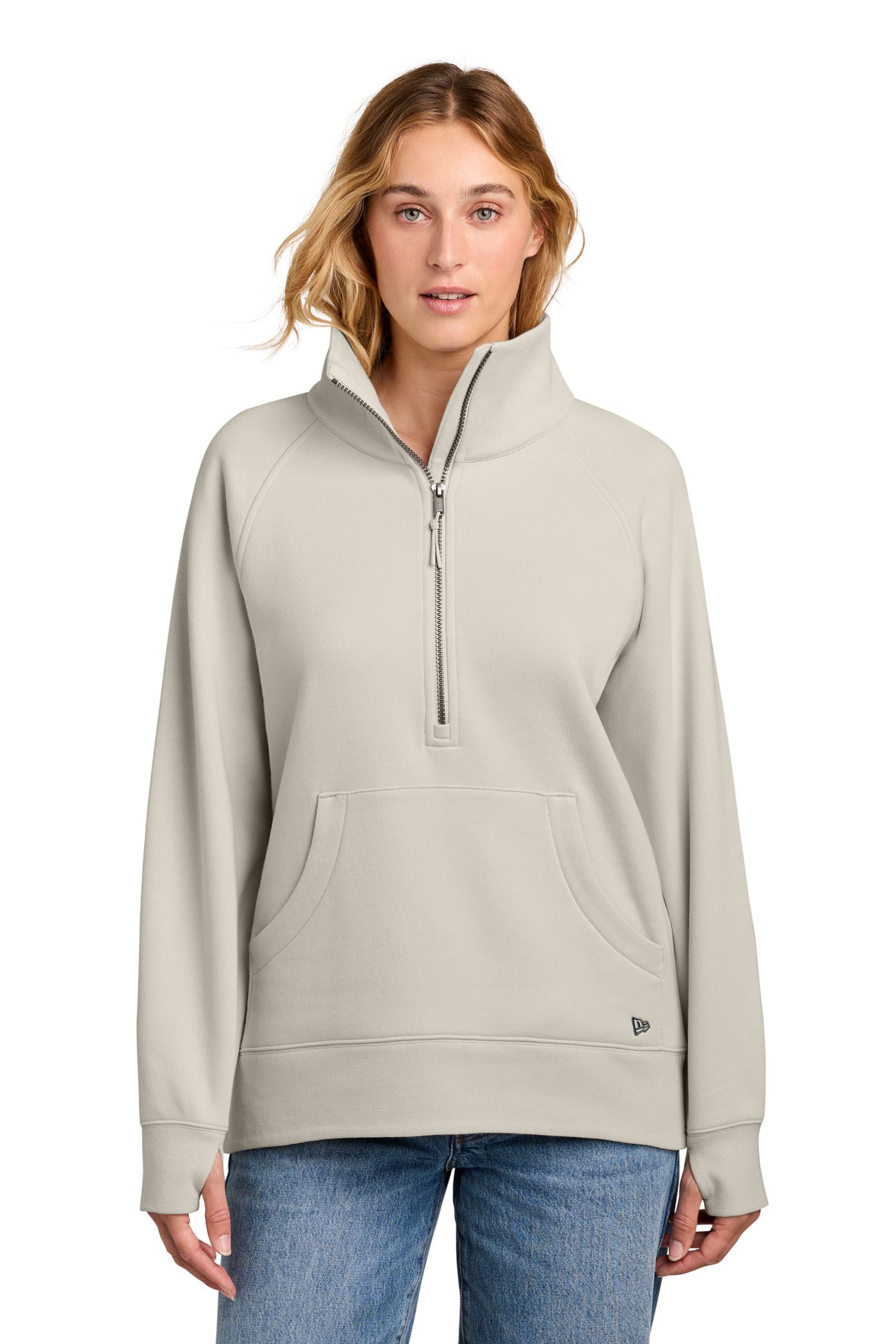 New Era Women's Heritage Fleece 1/2-Zip LNEA528 - EMBROIDERED