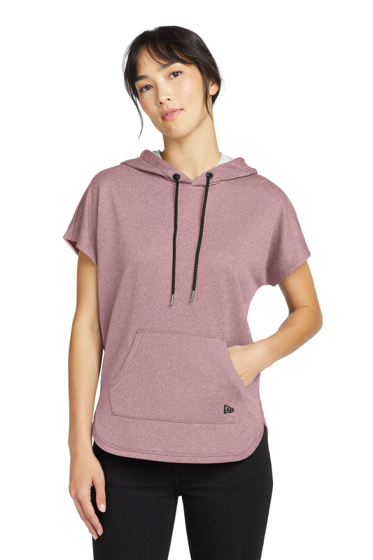 New Era Women's Performance Terry Short Sleeve Hoodie LNEA533 - EMBROIDERED