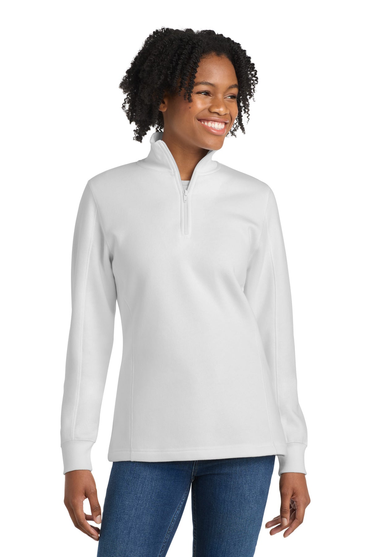 Sport-Tek Women's 1/4-Zip Sweatshirt. LST253 - EMBROIDERED