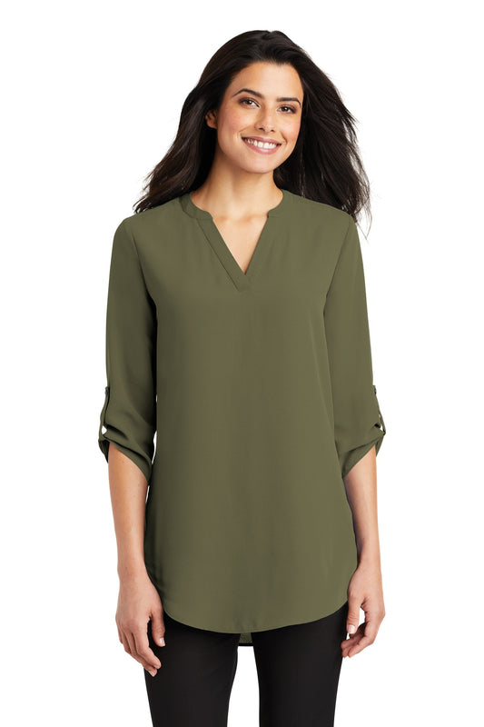 Port Authority Women's 3/4-Sleeve Tunic Blouse. LW701 - EMBROIDERED