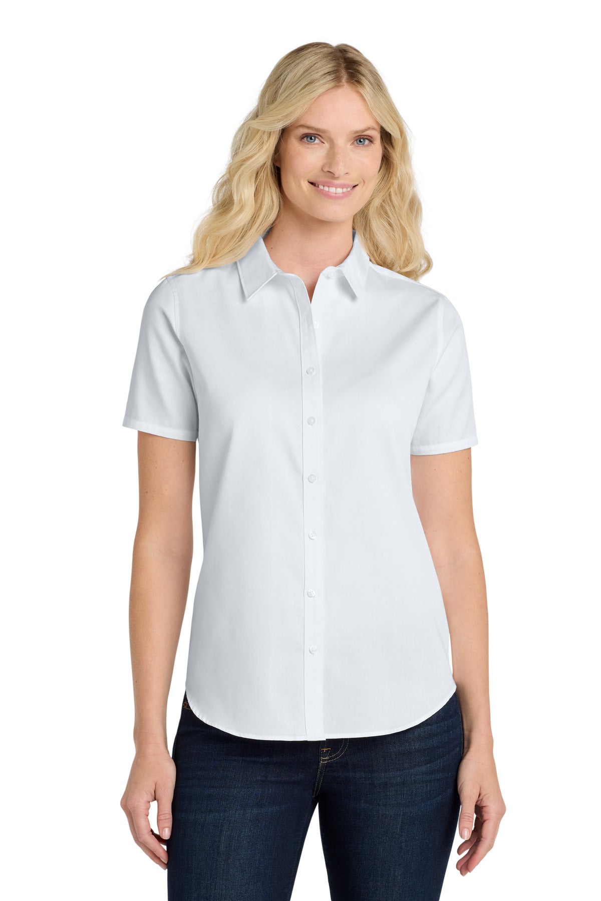 Port Authority Women's Short Sleeve SuperPro React‚Twill Shirt. LW809 - EMBROIDERED