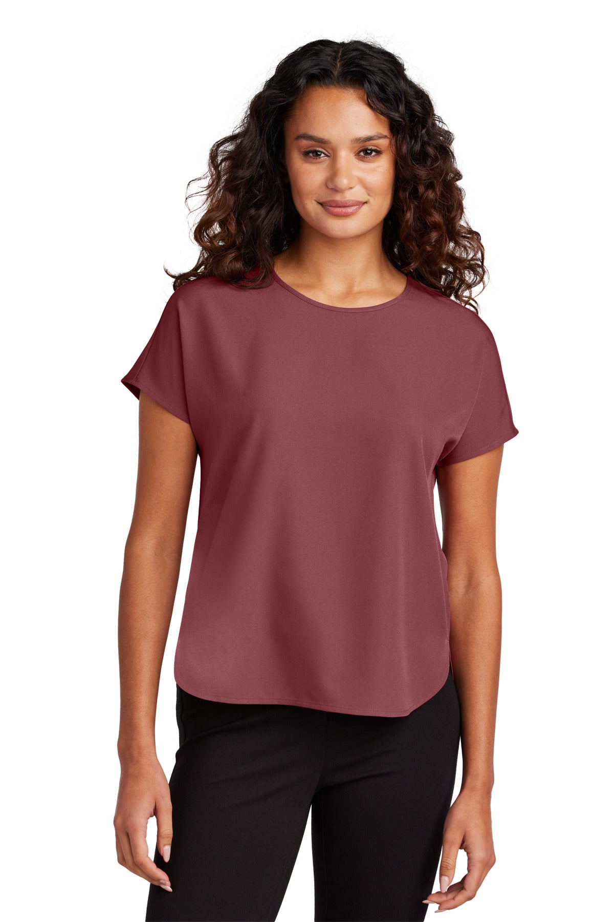Mercer+Mettle Women's Stretch Crepe Crew MM2015 - EMBROIDERED