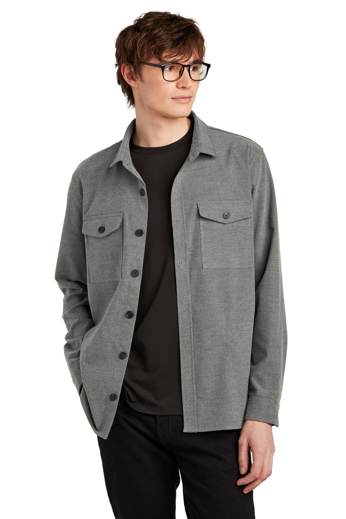Mercer+Mettle Long Sleeve Twill Overshirt MM2020 - EMBROIDERED