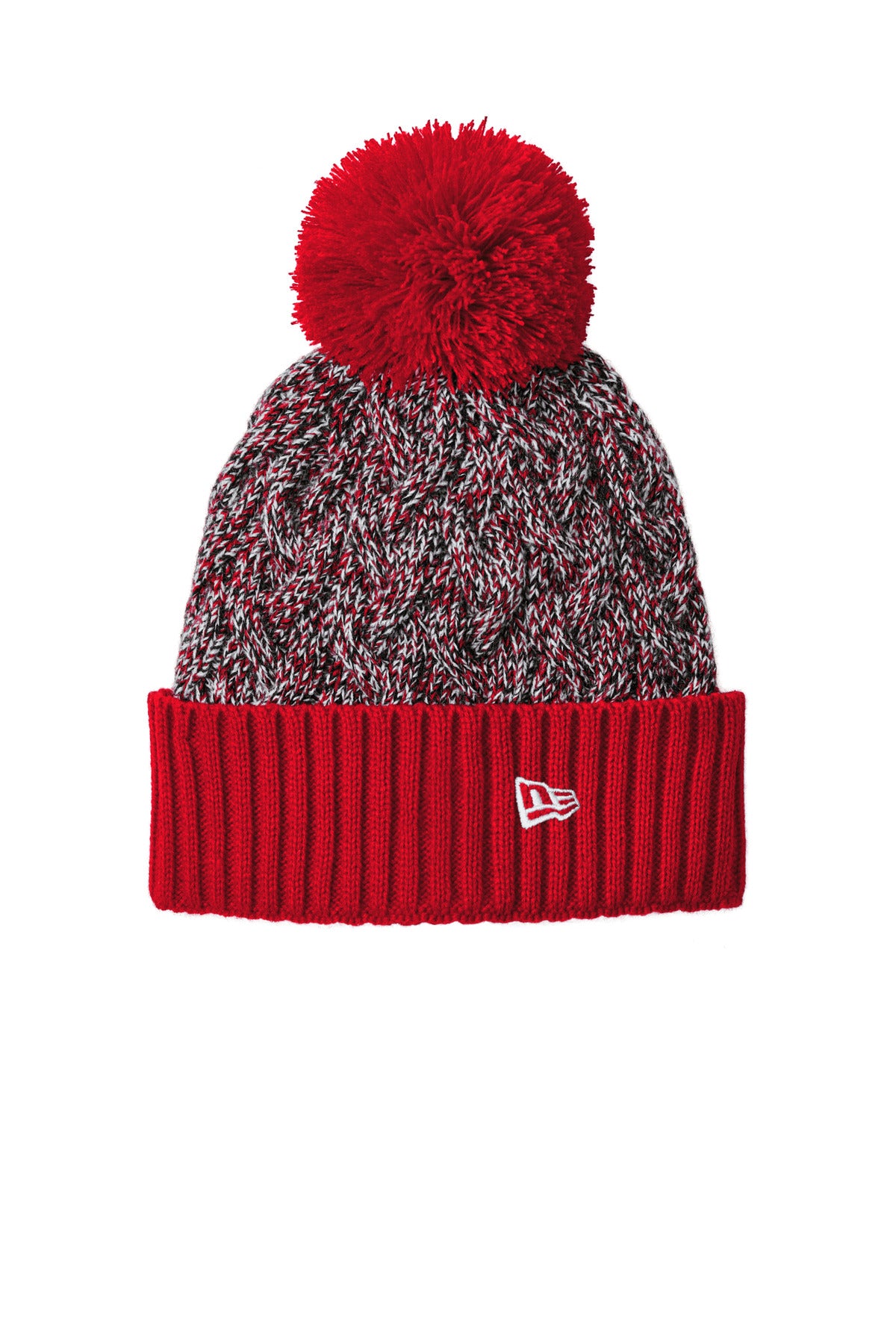 New Era Marled Knit Pom Beanie NE910 - EMBROIDERED