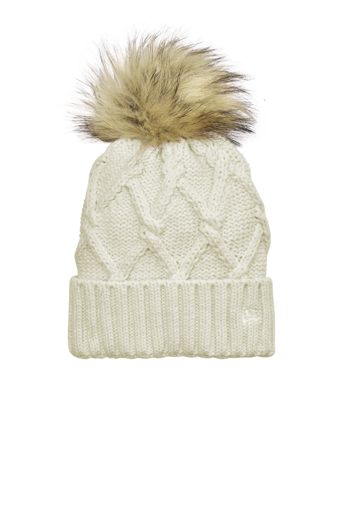 New Era Faux Fur Pom Beanie NE911 - EMBROIDERED