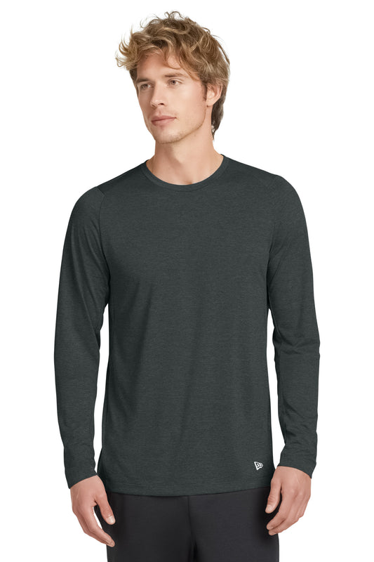 New Era Series Performance Long Sleeve Crew Tee. NEA201 - EMBROIDERED