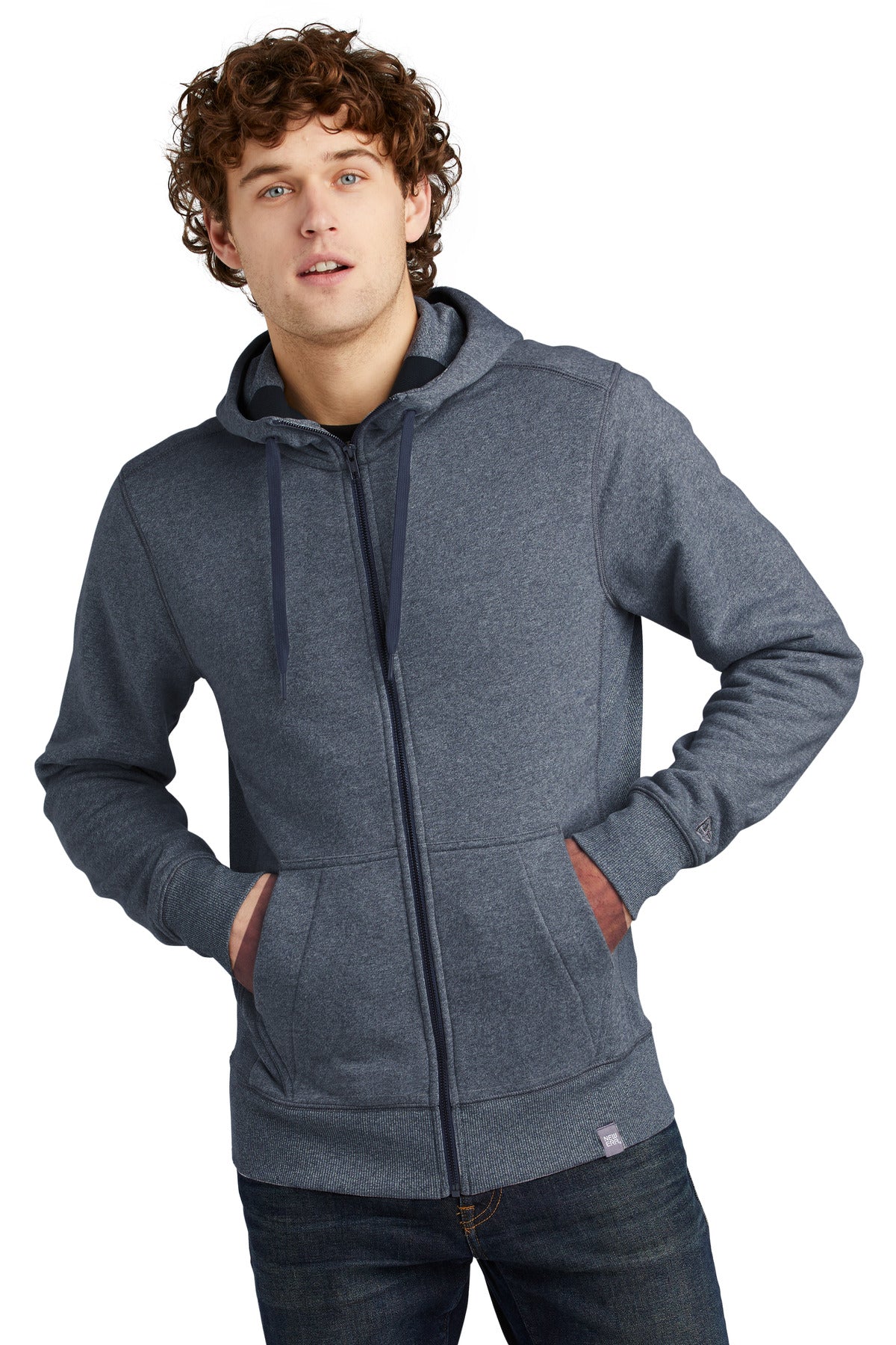 New Era French Terry Full-Zip Hoodie. NEA502 - EMBROIDERED
