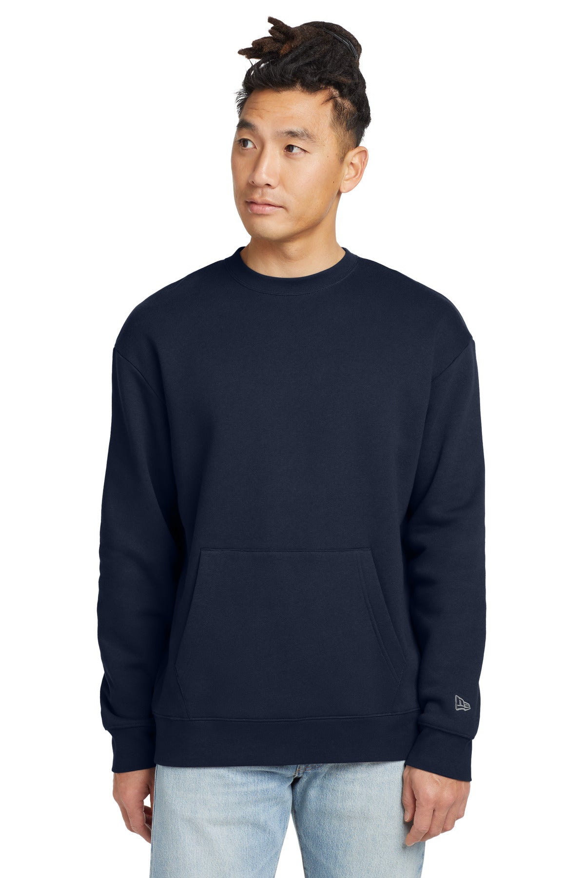 New Era Heritage Fleece Pocket Crew NEA527 - EMBROIDERED