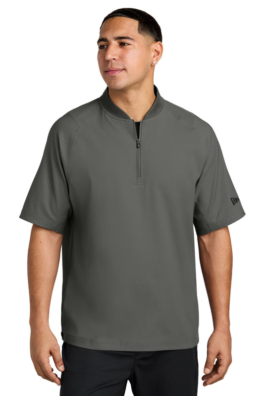 New Era Cage Short Sleeve 1/4-Zip Jacket. NEA600 - EMBROIDERED