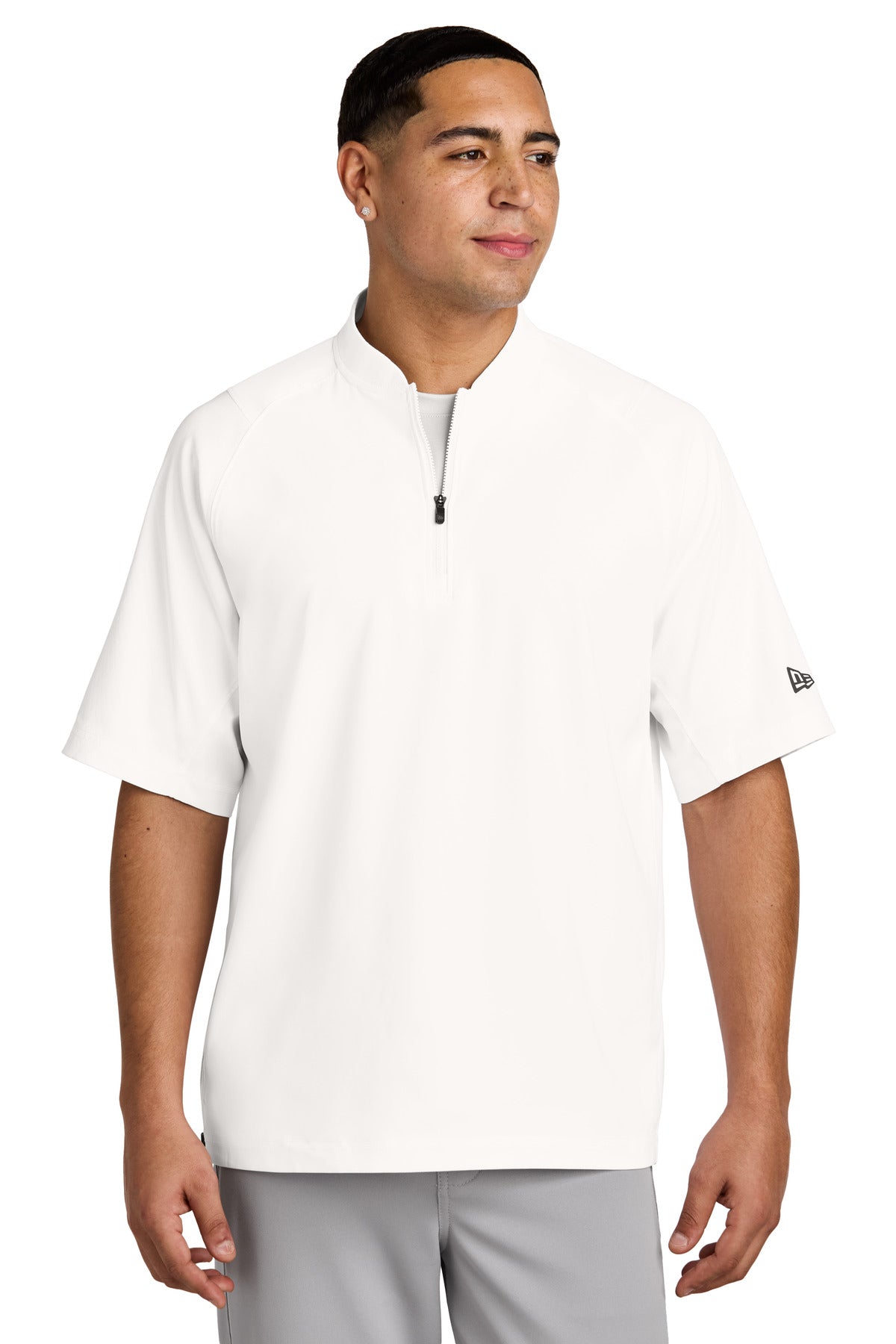 New Era Cage Short Sleeve 1/4-Zip Jacket. NEA600 - EMBROIDERED