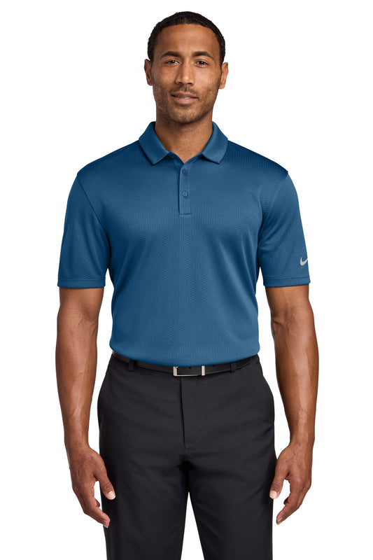 Nike Dri-FIT Hex Textured Polo. NKAH6266 - EMBROIDERED
