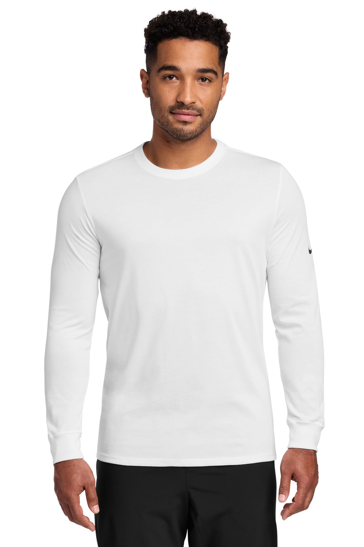 Nike Dri-FIT Cotton/Poly Long Sleeve Tee. NKBQ5230 - EMBROIDERED
