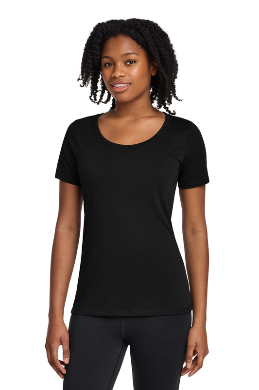 Nike Women's Dri-FIT Cotton/Poly Scoop Neck Tee. NKBQ5234 - EMBROIDERED