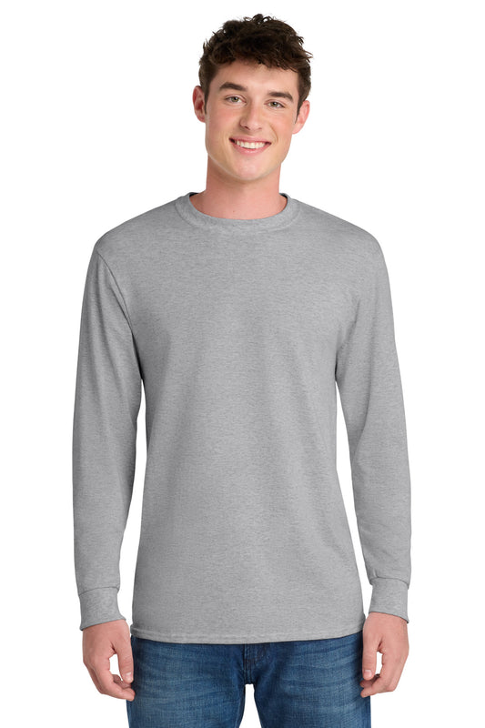 Port & Co Long Sleeve Core Blend Tee. PC55LS - EMBROIDERED