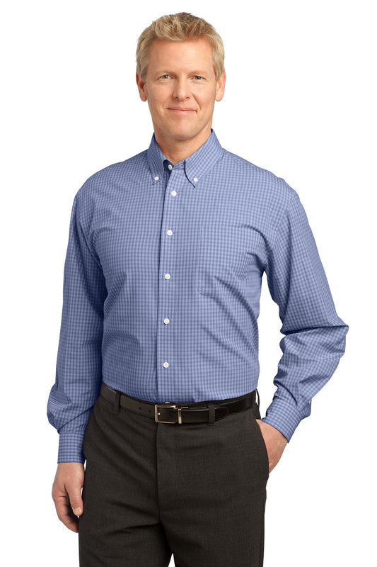 Port Authority Plaid Pattern Easy Care Shirt. S639 - EMBROIDERED