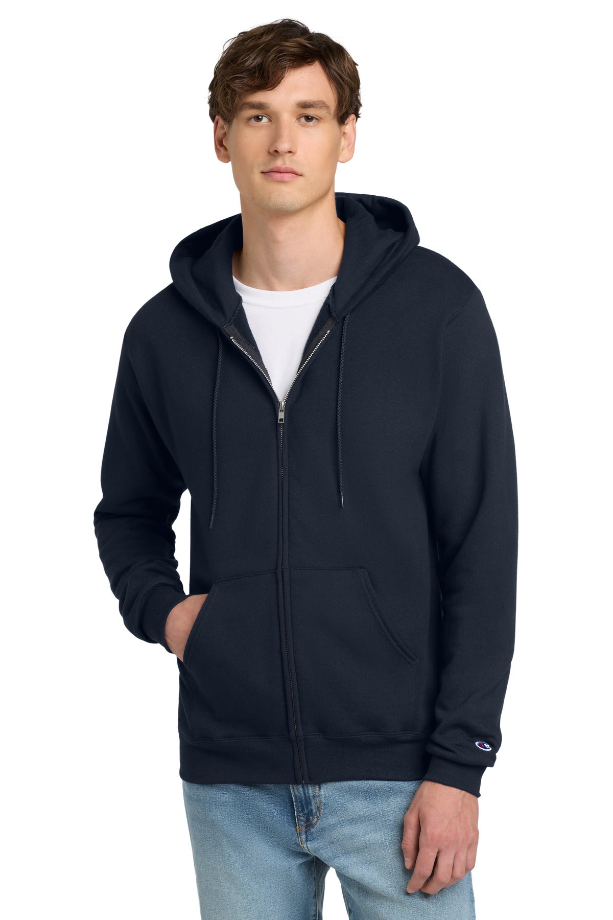 Champion Powerblend Full-Zip Hoodie. S800 - EMBROIDERED