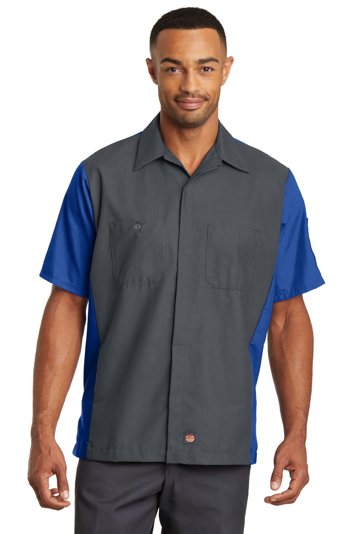 Red Kap Short Sleeve Ripstop Crew Shirt. SY20 - EMBROIDERED