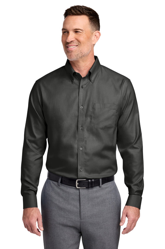 Brooks Brothers Tall Wrinkle-Free Stretch Nailhead Shirt TBB18002 - EMBROIDERED