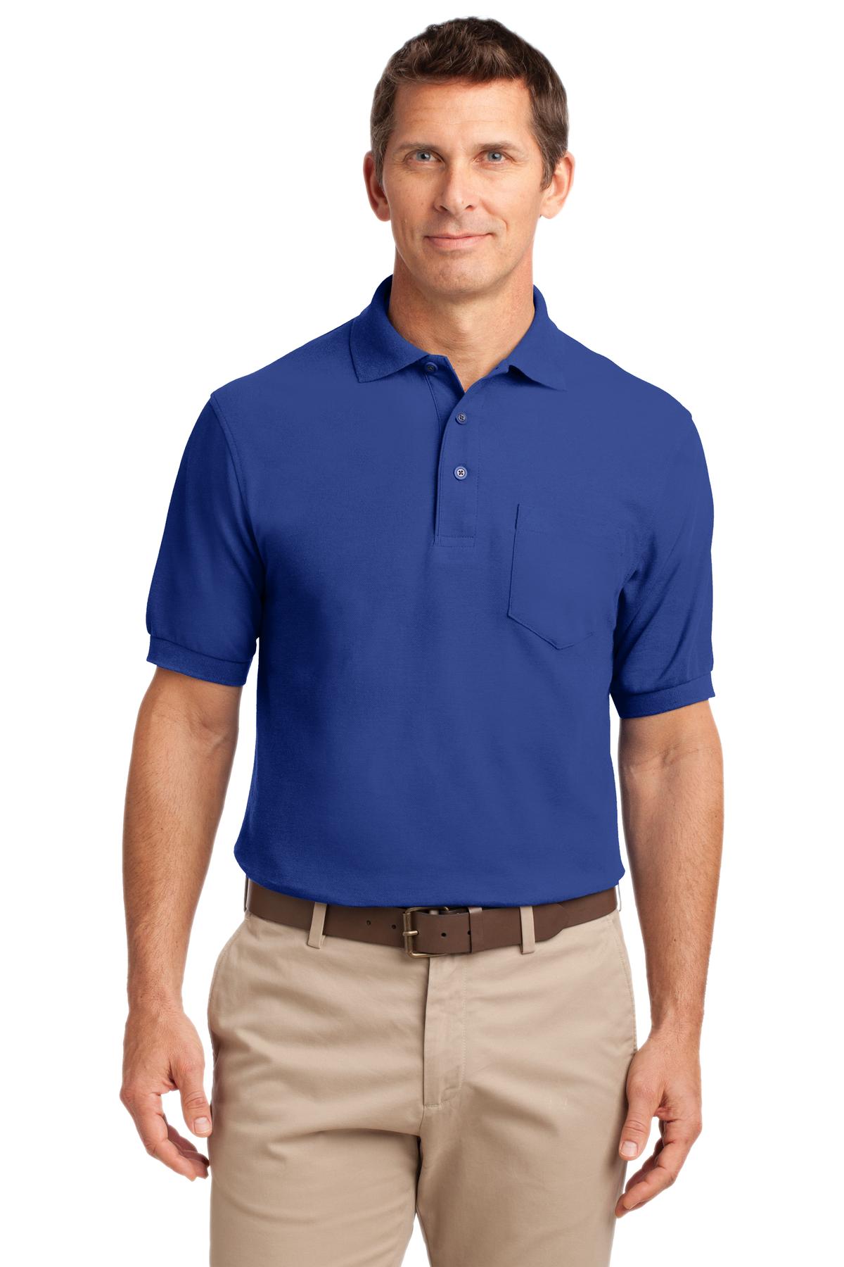 Port Authority Tall Silk Touch‚ Polo with Pocket. TLK500P - EMBROIDERED