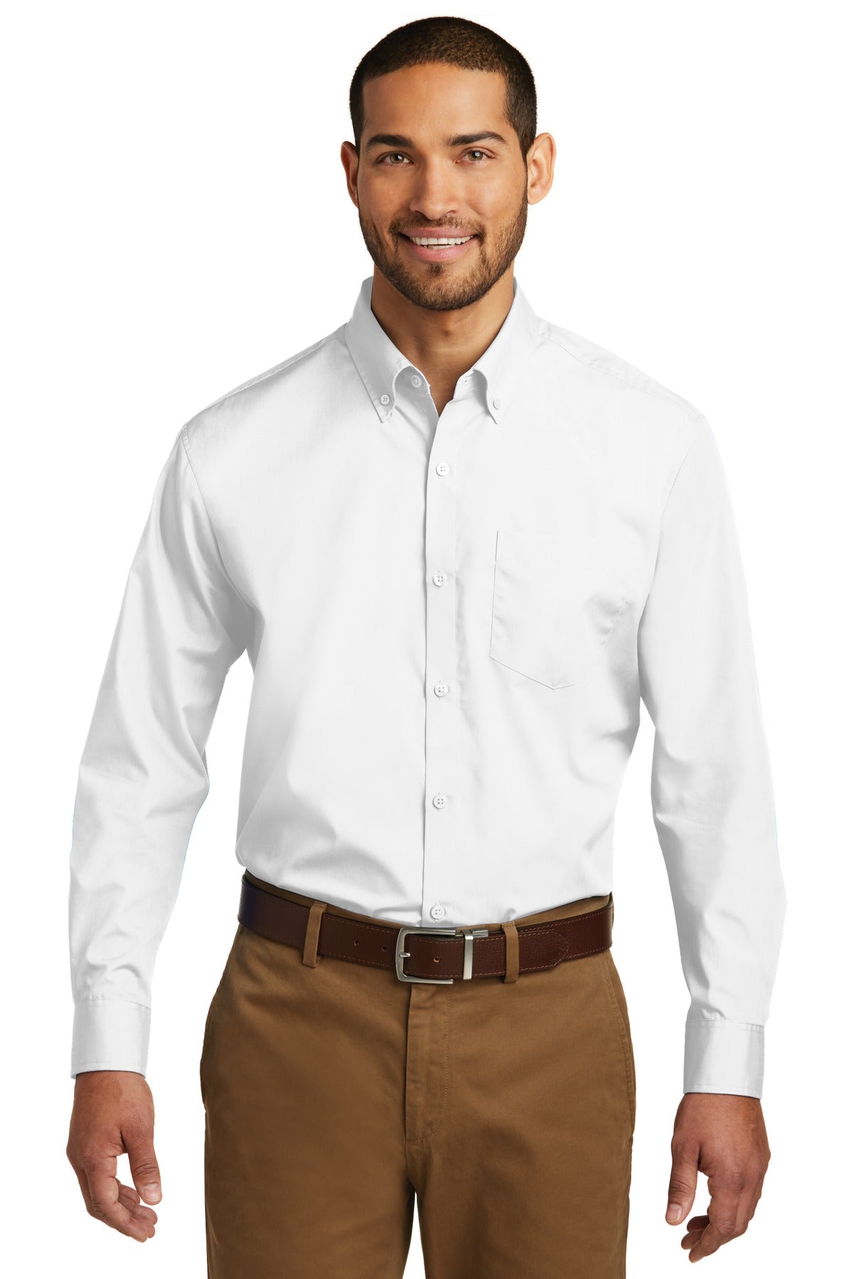 Port Authority Tall Long Sleeve Carefree Poplin Shirt. TW100 - EMBROIDERED