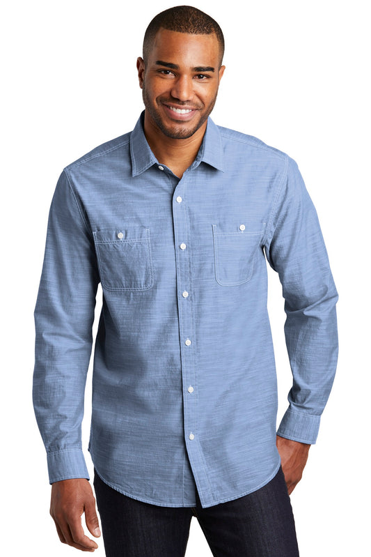 Port Authority Slub Chambray Shirt. W380 - EMBROIDERED
