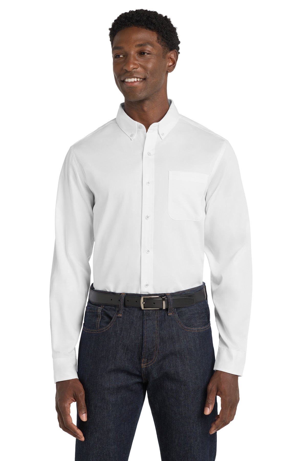 Port Authority Long Sleeve SuperPro React‚ Twill Shirt. W808 - EMBROIDERED