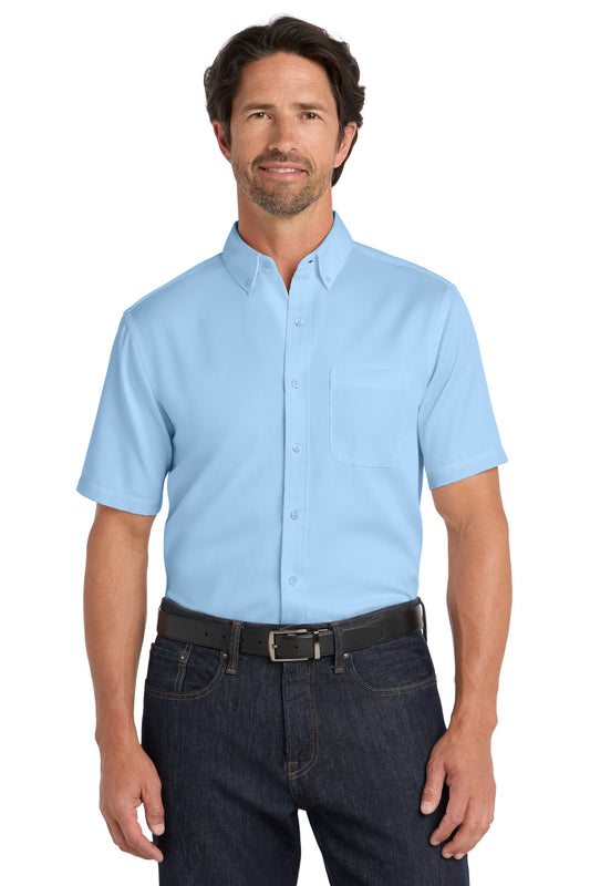 Port Authority Short Sleeve SuperPro React‚ Twill Shirt. W809 - EMBROIDERED