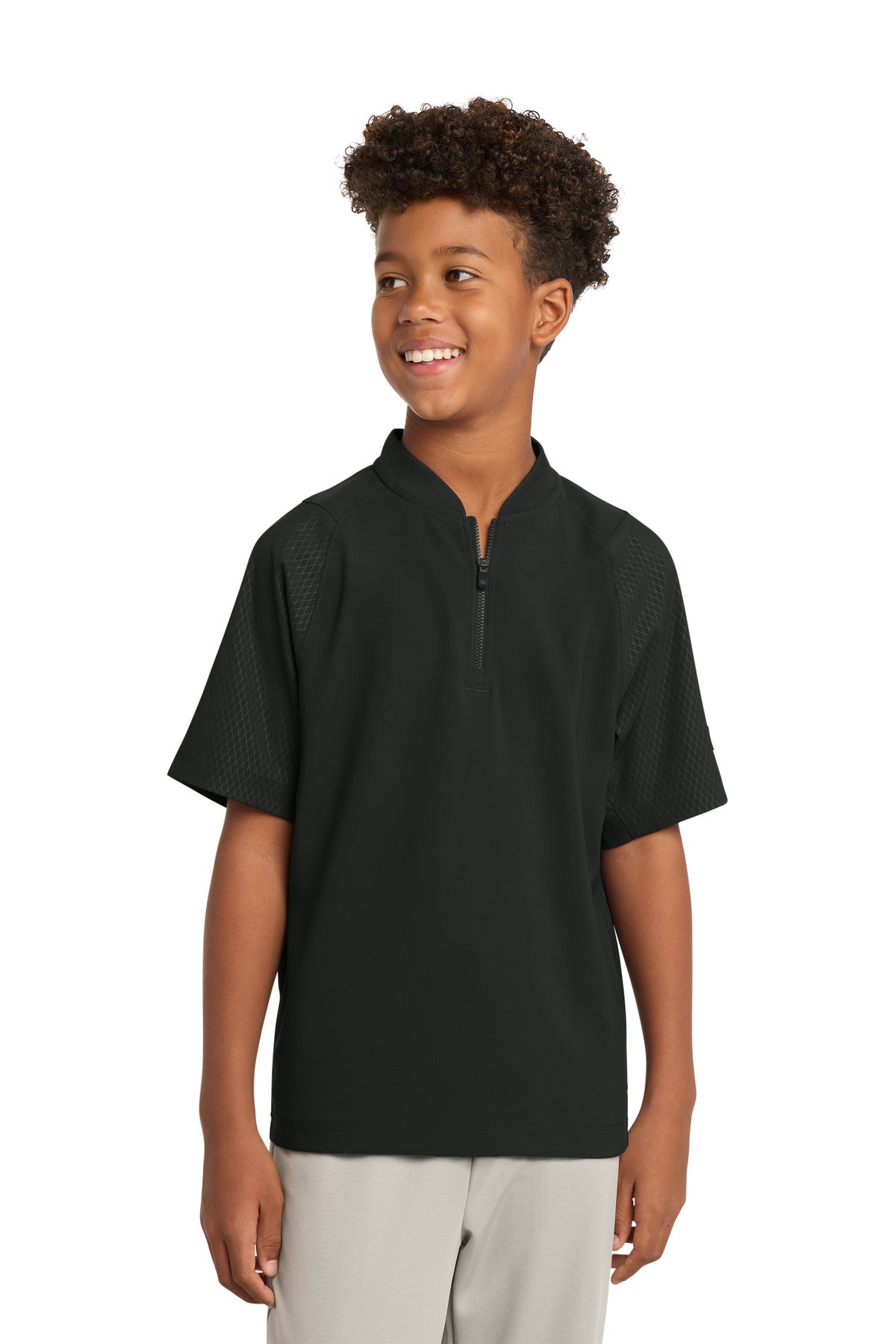 New Era Youth Cage Short Sleeve 1/4-Zip Jacket. YNEA600