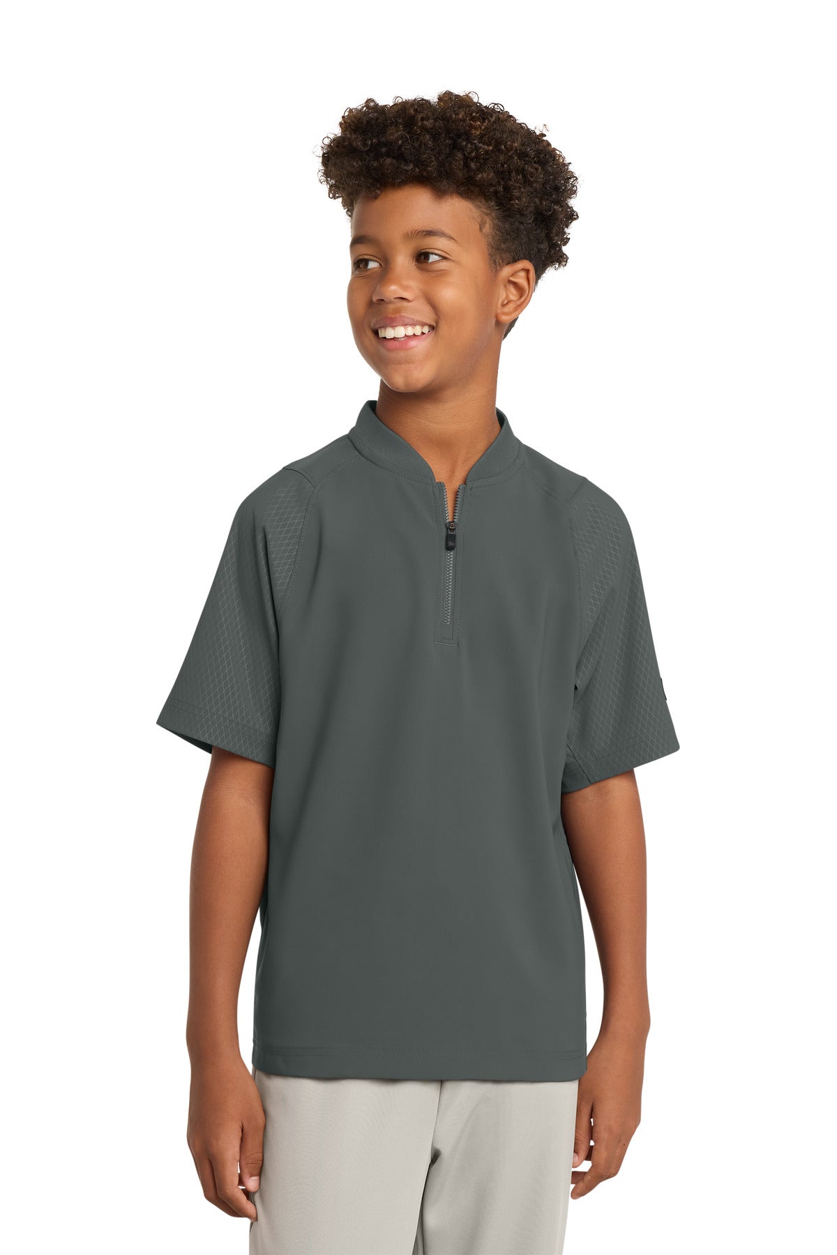 New Era Youth Cage Short Sleeve 1/4-Zip Jacket. YNEA600
