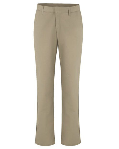 Dickies Women's Extended Sizes Industrial Flat Front Pants - FP92EXT - EMBROIDERED