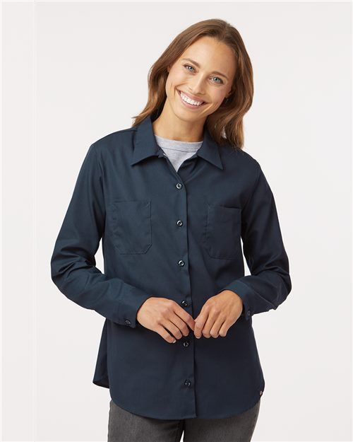 Dickies Women's Long Sleeve Industrial Work Shirt - L5350 - EMBROIDERED