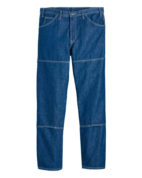 Dickies Men's Extended Sizes Industrial Double Knee Jeans - LD20EXT - EMBROIDERED